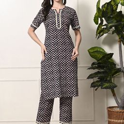 Sangria Floral Printed Pure Cotton Kurta & Trouser Set-picture-49