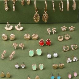 Zaveri Pearls Multicolor Set of 25 Gold Tone Smart Casual Wear Stud & Drop Earrings-ZPFK14054-96