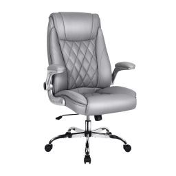 CHAIRTECH High Back Office Conference Chair Leatherette Grey Ergonomic for Office & Professional Use-image-61