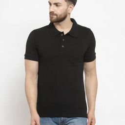 Kalt Black Regular Fit  Polo T-Shirt-image-89
