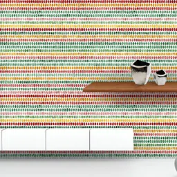 ArtzFolio Printed UV-Resistant Anti-Bacterial Polka Dots On Stripes Peel & Stick Wallpaper-image-51