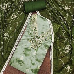 DIVASTRI Floral Embellished Beads And Stones Organza Unstitched Dress Material-image-20