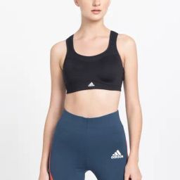 adidas Black Striped Training Bra-image-31