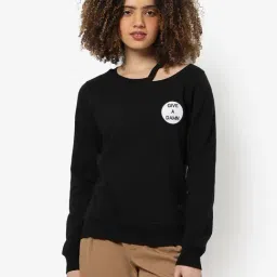 Campus Sutra Black Cotton Regular Fit Sweatshirt-picture-8