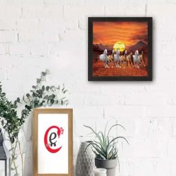 eCraftIndia 7 Running Lucky Horses Design Satin Matt Texture UV Art Painting-image-28
