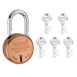 ALONE LOCKS 65 mm Steel ‎Antique Lacquer 5 Keys Double Locking Padlock-35