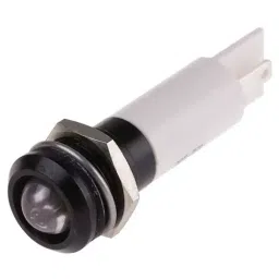 RS PRO White Panel Mount Indicator, Mounting Hole Size 12 mm, Termination Type Solder Tab, IP Rating IP67, Model No 205369-11
