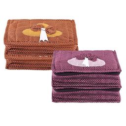 Kuber Industries Purple & Brown 4 Pieces Printed Jewellery Organisers-50