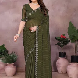 Sangria Embellished Beads and Stones Silk Blend Fashion Saree-picture-32