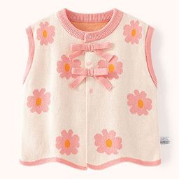 LULU & SKY Girls Floral Printed Sweater Vest-image-46