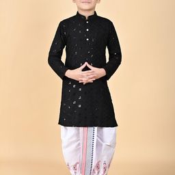 HUMAN CHOICE Kids-Boys Viscose Rayon Kurta Sets-image-89