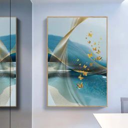 Art Street Printed Gold Cotton Canvas Wall Art-image-55