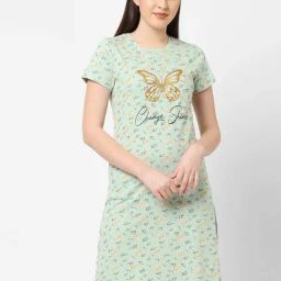 Sweet Dreams Green Cotton Printed Sleep Tee-image-76