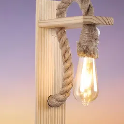 KINIS Beige Wood Quirky Cylinder Shaped Wall Lamp-44