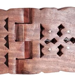 generic Kelwa Collections Handmade & Handcraft Sheesham Wooden Book Holder Display Stand Folding, Reading Stand with Intricate Carvings | Size (13 Inch) image 4