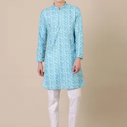 Stuffie Land Printed Straight Thread Work Pure Cotton Kurta with Pyjamas-image-89