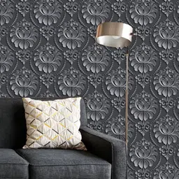 ArtzFolio Printed UV-Resistant Anti-Bacterial Dark Damask Pattern Peel & Stick Wallpaper-image-61
