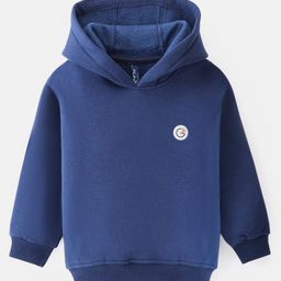 Little Kangaroos Full Sleeves Hooded Sweatshirt Solid Colour - Blue-image-56