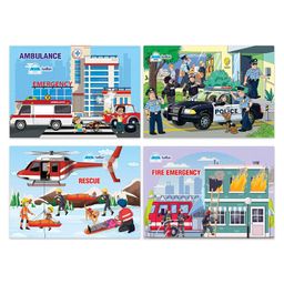 FunBlast Emergency Rescue and Police Team Jigsaw Puzzle for Kids  Set of 4- 96 Pcs-picture-49
