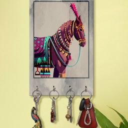 999Store Stylish Wood Wall Mount Decorative Key Holder - Decorative Horse-image-93