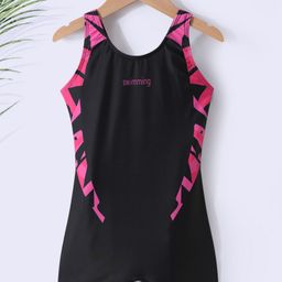 Pine Active Sleeveless Printed Legged Swimsuit -Black-image-25