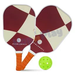 Hop N Play Lightweight Fiberglass Pickleball Paddle with Polypropylene Honeycomb Core & Anti-Slip Sweat Comfortable Grip, Set of 2 Rackets & 1 Ball  White-picture-1