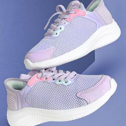 Hopits Solid Mesh Detailed Lace Up Shoes - Light Purple-image-73