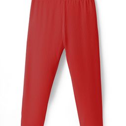 Babyhug Cotton Lycra Knit Full LengthSolid Color Legging with Stretch - Red-image-29