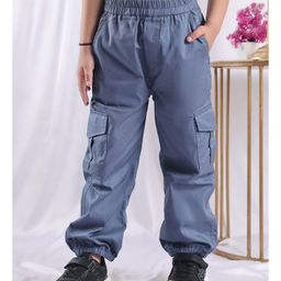 NEUDIS Cotton Solid Cargo Pants - Blue-image-73