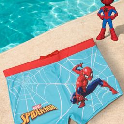 Marvel by Yellow Bee Featuring Spiderman Printed Swim Shorts - Red & Blue-image-32