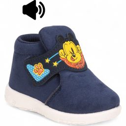 Lil Lollipop Mouse Patched Detailed Velcro Closure Musical Shoes - Navy Blue-image-9