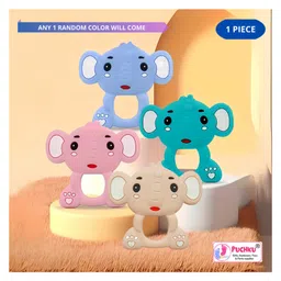 Puchku Baby Elephant Shaped Silicon BPA Free Teether (Pack of 1 , Random Color)-picture-42