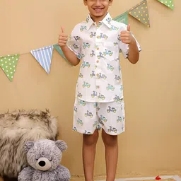 Superminis Boys Printed Shirt with Shorts-49