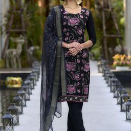 Women Floral Printed Kurti with Trousers & Dupatta-picture-34