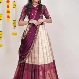 Fabcartz Embroidered Semi-Stitched Lehenga & Unstitched Blouse With Dupatta-picture-10
