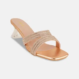 Lavie Embellished PU Party Block Sandals-12