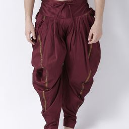 DEYANN Men Maroon Solid Silk Dhoti-image-86