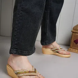 Anouk Embellished Party Wedge Sandals-44
