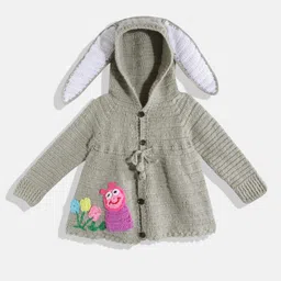 CHUTPUT Grey Embroidered Jumper Dress-image-15