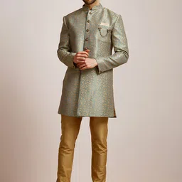 Manyavar Men Woven Design Sherwani Set-picture-17