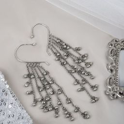 Teejh Nuriya Silver Oxidized Ghungroo Ear Cuff Earrings-37