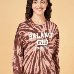Ajile by Pantaloons Dusty Pink Cotton Printed Sports Sweatshirt-picture-23
