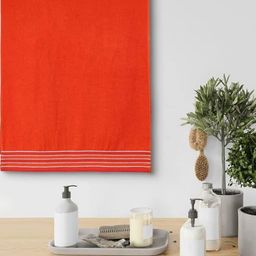 METRO LIVING Orange & White Cotton 400 GSM Bath Towel-image-30