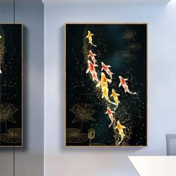 Art Street Printed Gold Cotton Canvas Wall Art-image-56