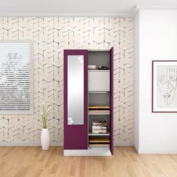 Godrej Interio Slimline 2-Door Steel Almirah, Purple (1-Year Warranty, 1 Locker, 1 Drawer)-image-13