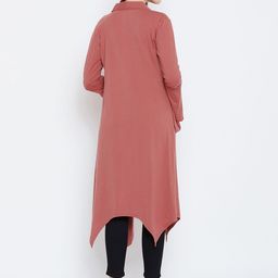 Hypernation Peach-Coloured Solid Open Front Shrug image 3