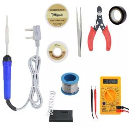 Hillgrove 25 W Flat Tip Mobile Soldering Iron Equipment Tool Kit & Digital Multimeter Combo, HGCM416M1-32