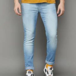 Forca by Lifestyle Light Blue Cotton Skinny Fit Distressed Jeans-image-27