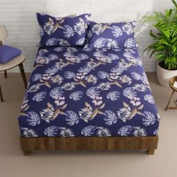 Bianca La-vogue Indigo Microfibre 152 TC Extra Smooth Double Size Bed Sheet with Pillow Cover-image-58