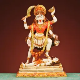 Ekaa Handicrafts Hand Painted Goddess Kali Statue In Marble Dust-picture-26